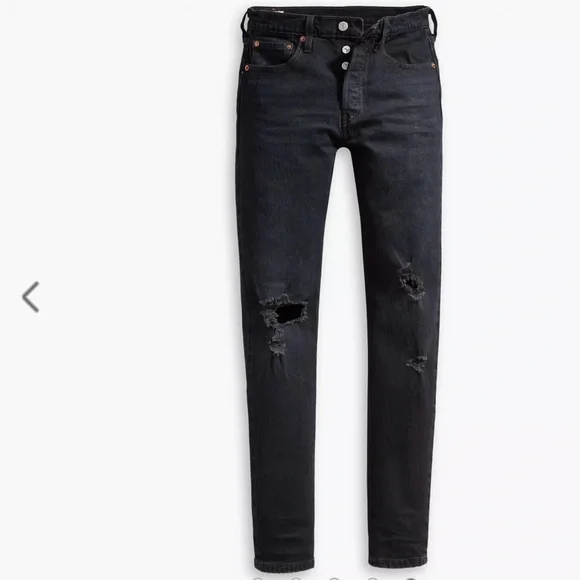 Levi’s 501 slim with rips W26 L30 - Picture 8 of 9